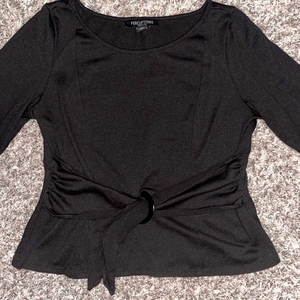 Black Quarter Sleeve Blouse
